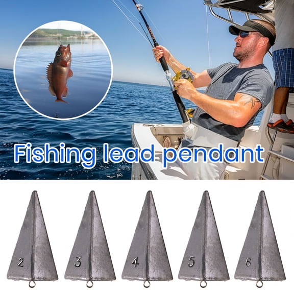 BESTSKY 2026 New Triangular Pyramid Sinker Lead Fishing Weight Sinker 2/3/4/5/6Oz Lead Weights Fishing Gear Underwater Positioning Saltwater Fishing Weights for Surf Fishing
