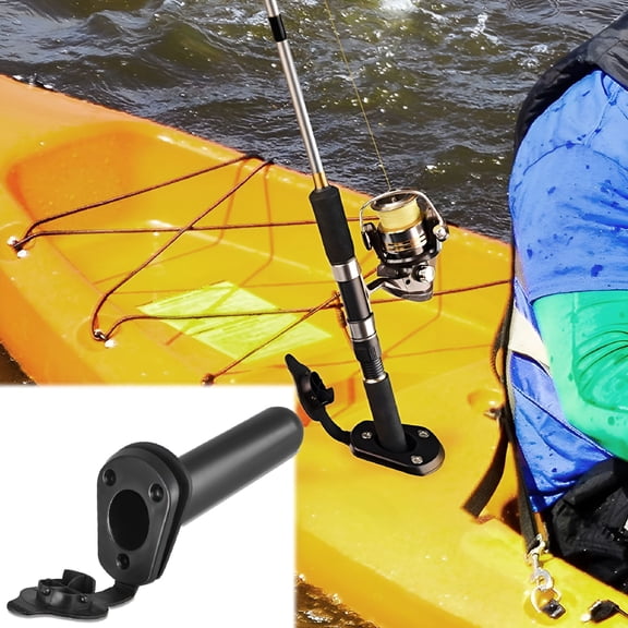 BESTSKY 2026 New Universal Kayak Pole Flush Mount Fishing Rod Holder Bracket Rack with Cap Cover for Kayaking,Fishing,Boating
