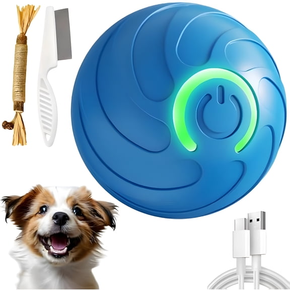 BESTSKY 2026 New Upgraded Smart Jumping Ball for Dogs,Interactive Smart Jumping Dog Toy,Automatic Electric Dog Toy,Self Moving Bouncing Dogball (Blue)