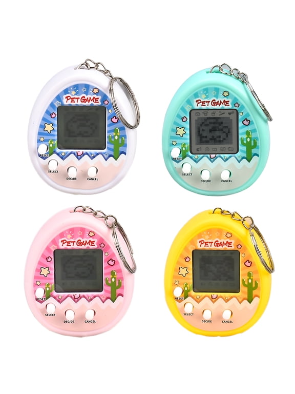 2026 New Virtual Electronic Digital Pet Keychain Game,Retro Handheld Electronic Game Machine with Keychain for Boys Girls for Travel,School,Home,Outdoor Play,Parties 4 Pieces