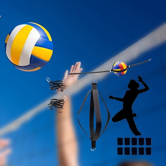 BESTSKY 2026 New Volleyball Training Equipment Aid Volleyball Rebounder Adjustable Elastic Cord Touch Training Practice Your Serving Spiking Solo and Trainer