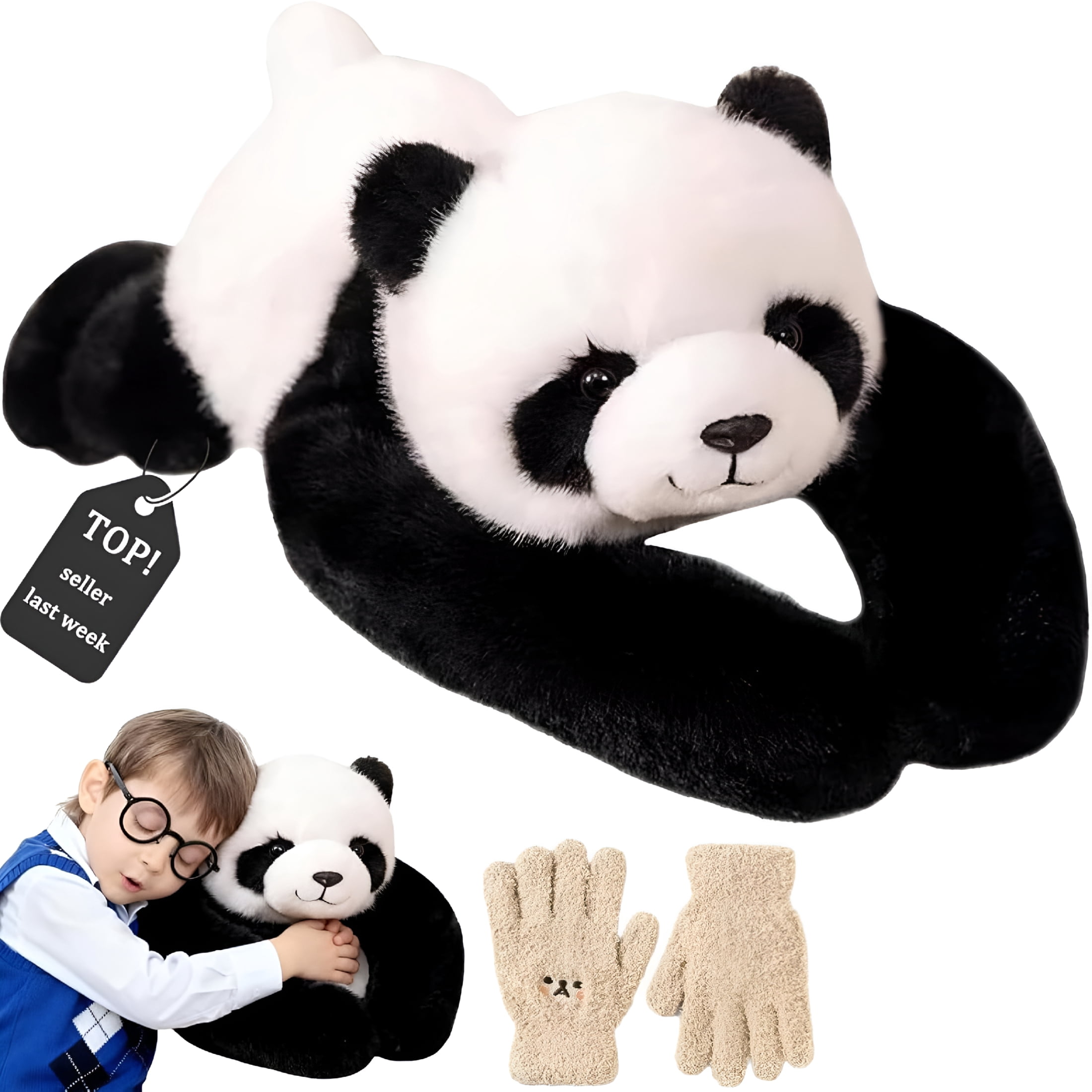 BESTSKY 2026 New Weighted Panda Stuffed Animal,Panda Stuff Soft Washable Comfort Animals Soft Hugging Pillow for Bedroom,Playroom,Bed,Sofa with 3 Size,Fit Kids & Adults