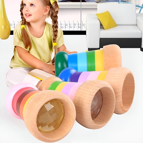 BESTSKY 2026 New Wooden Kids Bee Eye Effect Kaleidoscope Multi Prism Observation Educational Toy for Preschool,Classroom,Home Learning,Sensory Play,Stem Activities
