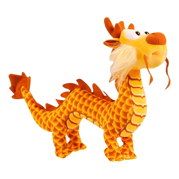 BESTSKY 2026 New Year of Dragon Mascot Plush Doll Soft Stuffed Animal Doll 3D Standing Posture Chinese Zodiac Dragon Plushies Festival Home Decoration New Year Gift