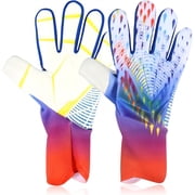 BESTSKY 2026 New Youth Goalkeeper Gloves,Anti-Slip Soccer Goalie Gloves for Kids for Soccer,Training,Matches Blue