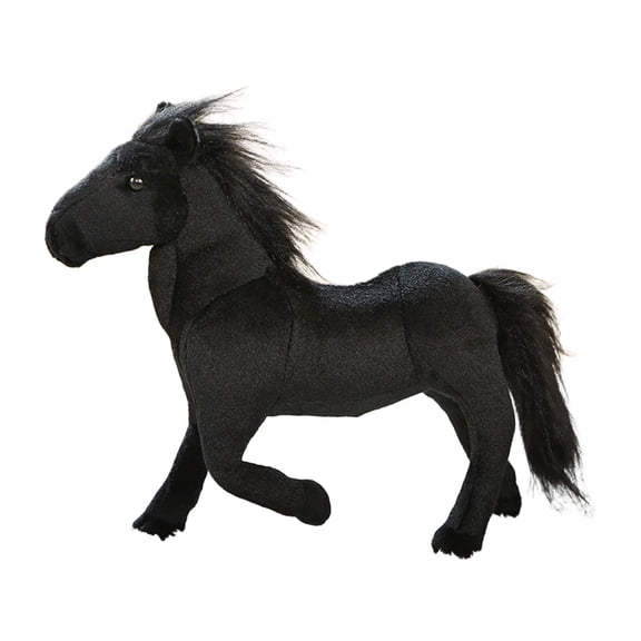 BESTSKY 2026 New for Girls Rideable Pony Body Pillow Large Horse Plush Toy Funny Stuff for Play Collecting Decor Black Style 3