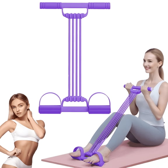 BESTSKY 2026 Upgraded Adjustable Pedal Resistance Band, 8-Tube Multifunction Tension Rope, Natural Latex Sit-Up Trainer Resistance Band Suitable for Fat Loss, for Women Men