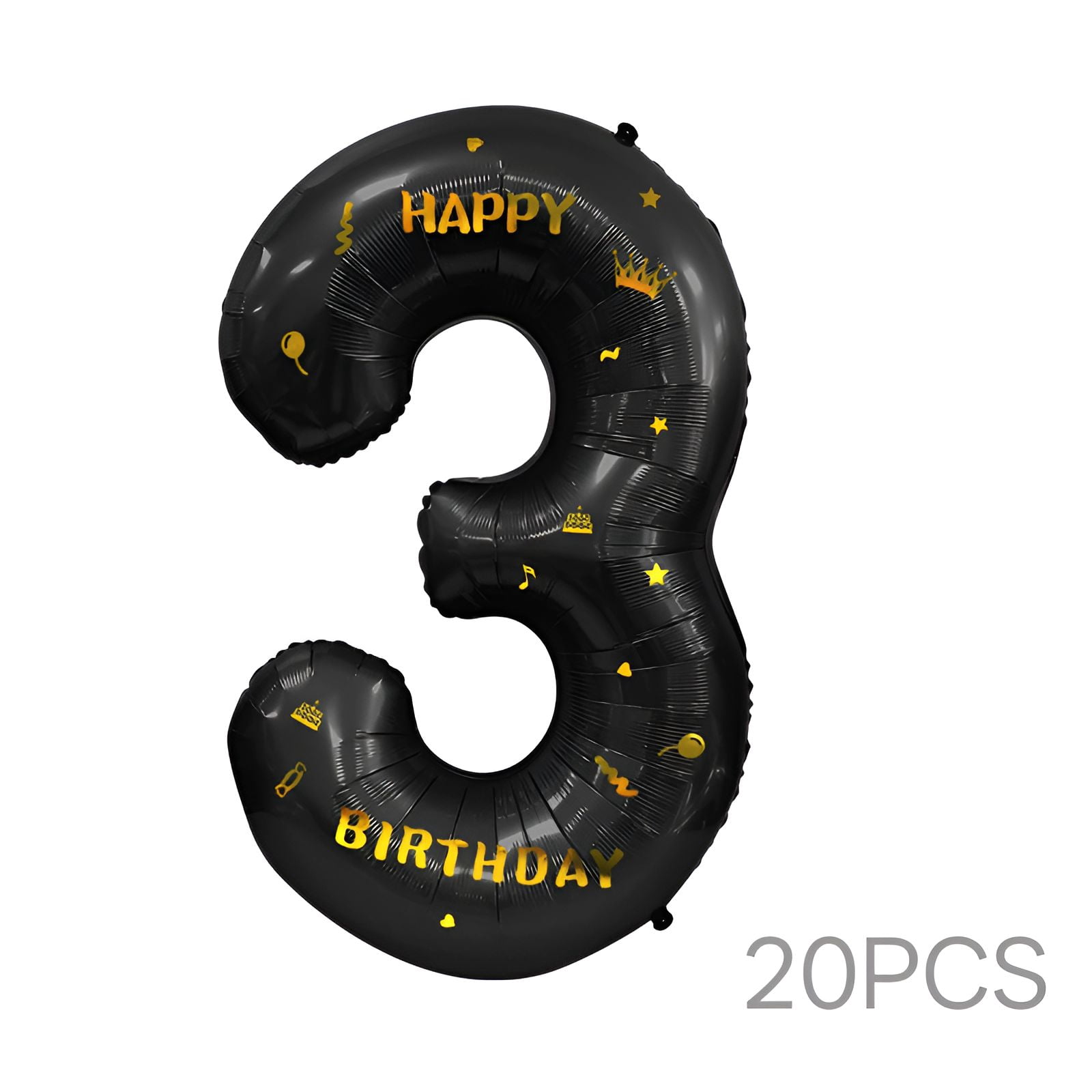 BESTSKY 20Pcs Number Balloons,Exquisite Gold Design Balloons for ...