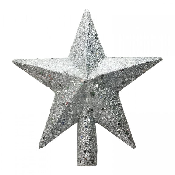 BESTSKY 20cm Mini Christmas Tree Topper Small Christmas Star Mini Christmas Tree Star Topper for Xmas Party Holiday Home Decor - Silber
