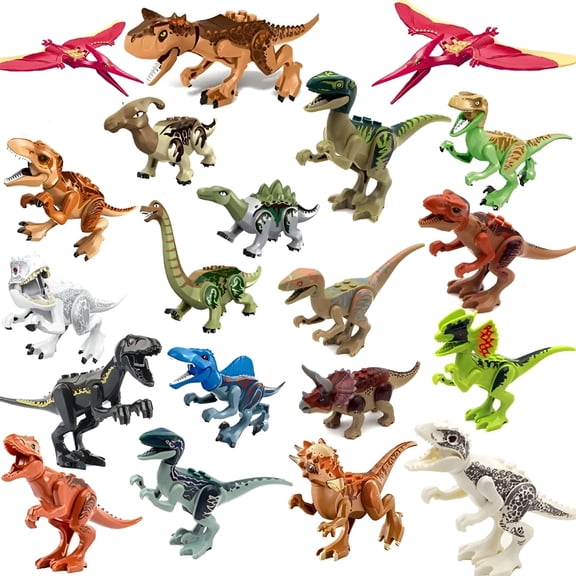 BESTSKY 20pcs Dinosaur Building Block Toys Sets for 6-7-8 Year Old Boys Jurassic Theme for Mini Figures Educational Gifts