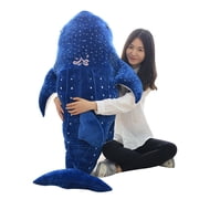 BESTSKY 21.6 Inch Whale Shark Plush Toy, Soft Stuffed Animal with Detailed Embroidery, Cute Blue Ocean Fish for Kids Bedroom Decor and Cuddling
