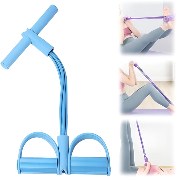 BESTSKY 21 Fitness Resistance Bands-4 Tube Pedal Ankle Puller, 2026 New Stretching Bands for Arm And Leg Workouts, Multi-Functional Sit Up Rope for Home Gym Equipment, Fitness Beginners(Blue)
