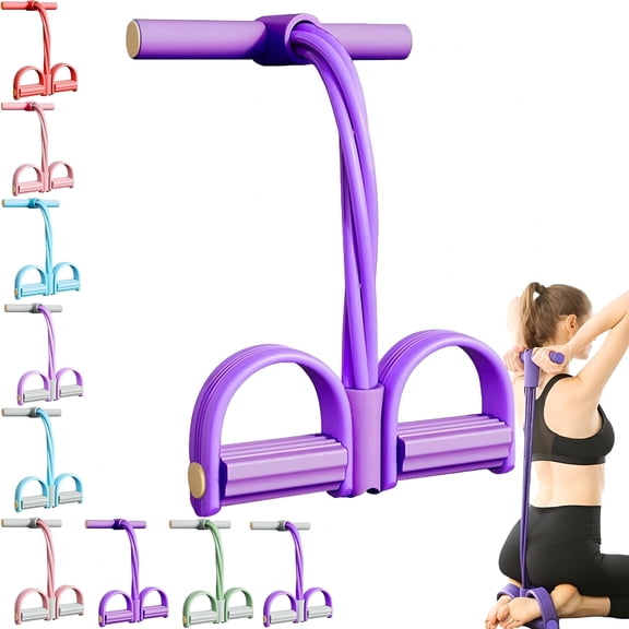 BESTSKY 21 Fitness Resistance Bands-4 Tube Pedal Ankle Puller, New Stretching Bands for Arm and Leg Workouts, Multi-Functional Sit up Rope for Home, Fitness Beginners