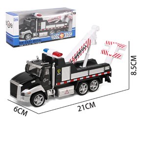 BESTSKY 21CM Toy Vehicle Crane Trailer Pull Back Tow Truck for Boys