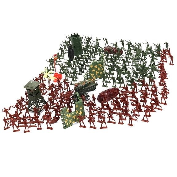 BESTSKY 238 Pcs Soldier Action Figures with Lookout Flags, 4cm Military Army Men Set, Tabletop Diorama Toys