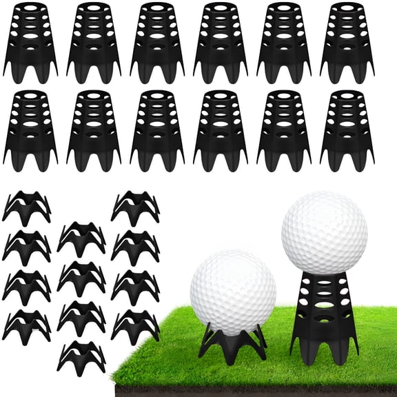 BESTSKY 24 Pcs Golf Simulator Tees, Durable Plastic Practice Tees for Indoor Home Mat and Driving Range, 12 Tall and 12 Small Training Golf Accessories