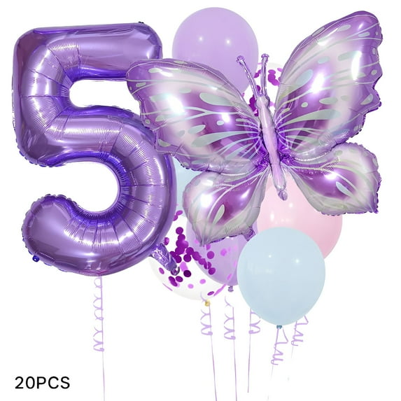 BESTSKY 240Pcs Number Balloons,Exquisite Butterfly Balloons Party Decorations,Stylish Birthday Balloons Balloons for Birthday Party,Style5