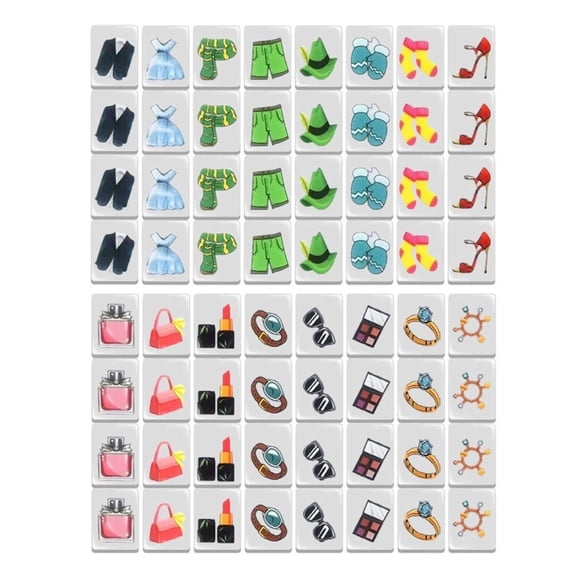 BESTSKY 24mm Mahjong Tile Set, Colorful Match 3 Game