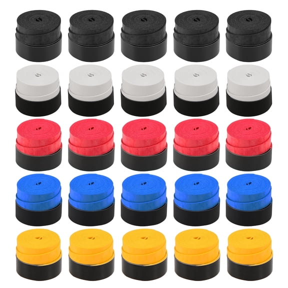 BESTSKY 25-Pack Anti-Skid Tennis Racket Grips - Also Suitable for Badminton Racquets, Includes Vibration Overgrip Sweatband