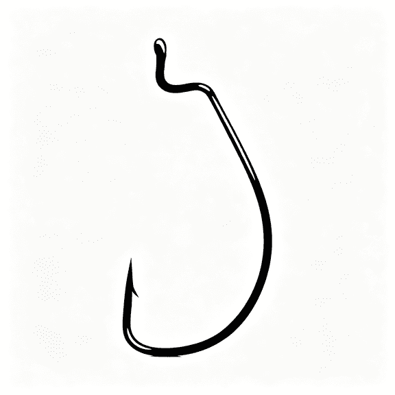 BESTSKY 25 Pack Ewg Offset Worm Hook Ewg Hooks for Bass Fishing Wide Gap