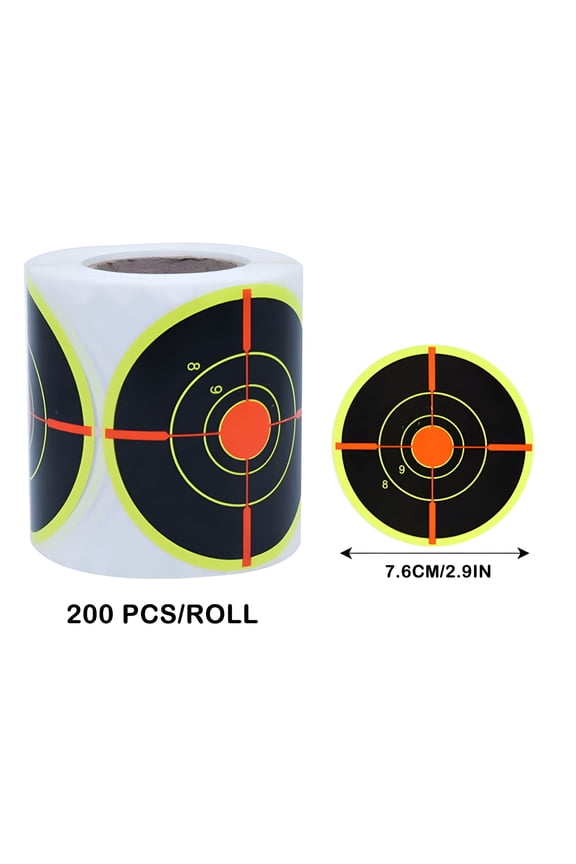 250Pcs 2.9'' Splatter Target Stickers, Reactive Shooting Targets Stickers, Reactive Paper Target Stickers, Self Adhesive Target Roll for BB Gun, Pellet Gun, Airsoft, Pistol