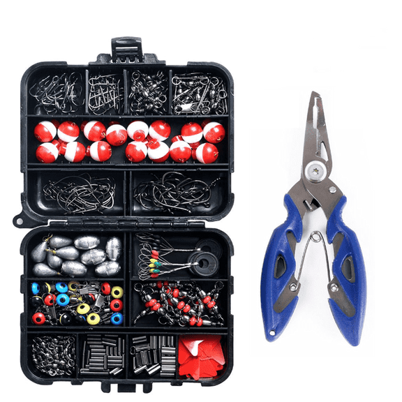 BESTSKY 263Pcs Fishing Gear Set,Compact Fishing Tackle Box,Essential Fishing Accessories for Saltwater and Freshwater