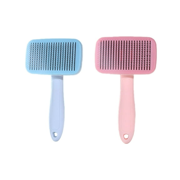 BESTSKY 2PCS Cat Brush,Precision Steel Needle Dog Brush,Soothing Grooming Cat Stuff,Blue & Pink