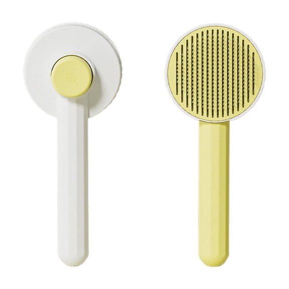 BESTSKY 2PCS Cat Brush,Ultra-Gentle Steel Needle Dog Brush,Efficient Grooming Cat Stuff,Yellow