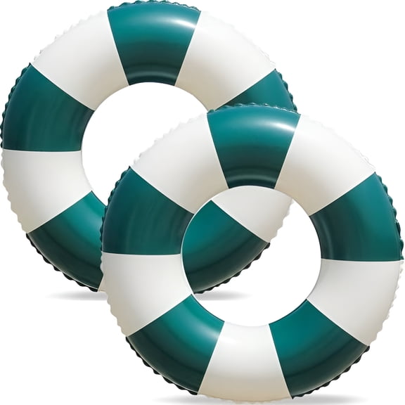 BESTSKY 2PCS Floats for Adults Striped Pool Float Large Swim Ring for Adults,30 Inch Classic Striped Teens Adult Inner Tubes Summer Beach Party