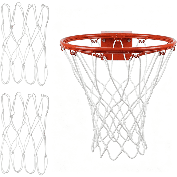 BESTSKY 2Pack Basketball Hoop Nets Replacement,8 Loops Mini Basket Ball Net Heavy-Duty Nylon for Indoor Door Room Walls 8"-10.25" Hoops Basketball Hoop Net