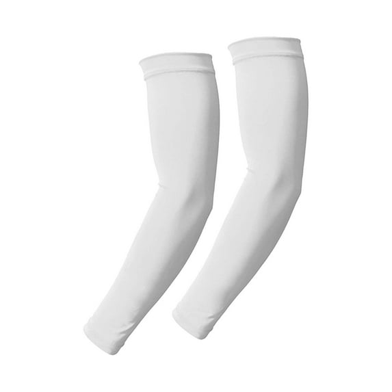 BESTSKY 2Pairs Arm Sleeves Elastic Cooling Volleyball Arm Sleeves,Moisture-Wicking Arm Sleeves for Men,UPF50+ Lightweight Sleeves for Hiking and Sports,White