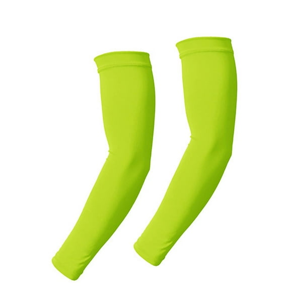 TELOLY 2 Pairs High-Elasticity Volleyball Arm Sleeves,Cooling Sun Protection,Fluorescent Yellow
