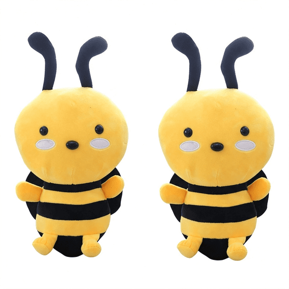 BESTSKY 2Pcs 7.9"Bee Stuffed Animal,Soft Bumble Bee Plush Toy Gifts,For Kids Rome Decor,Bumble Bee Stuffed Animal,Yellow