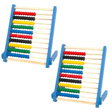 BESTSKY 2Pcs Abacus,10Rows Wooden Toddler Toy, Addition Machine,Blue