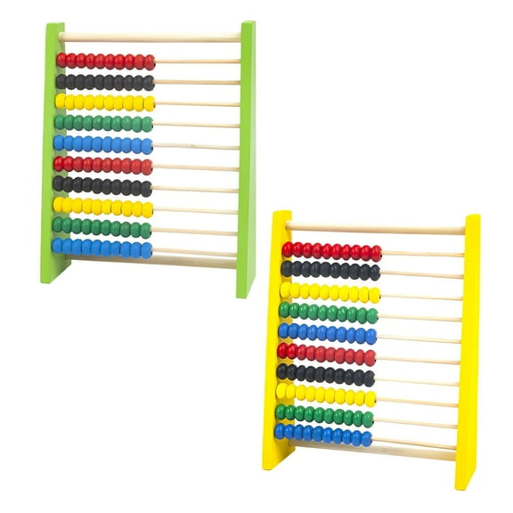 BESTSKY 2Pcs Abacus,Controlled Penetration Abacus for Kids Math,Number Sense Developer Wood Abacus,Color Mixing1