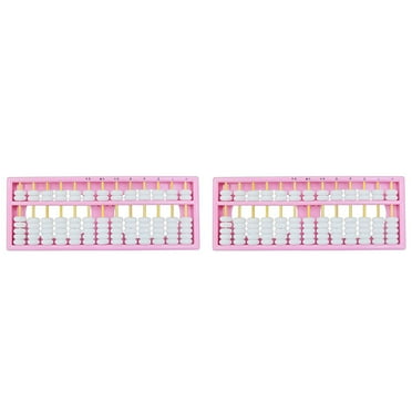 BESTSKY 2Pcs Abacus,5Rows Math Counters Manipulatives, Math Learning Tools for Kids 6-8,Pink
