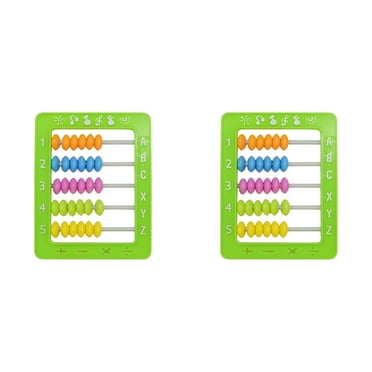 BESTSKY 2Pcs Abacus,5Rows Math Toy, Math Learning Tools for Kids 6-8,Green