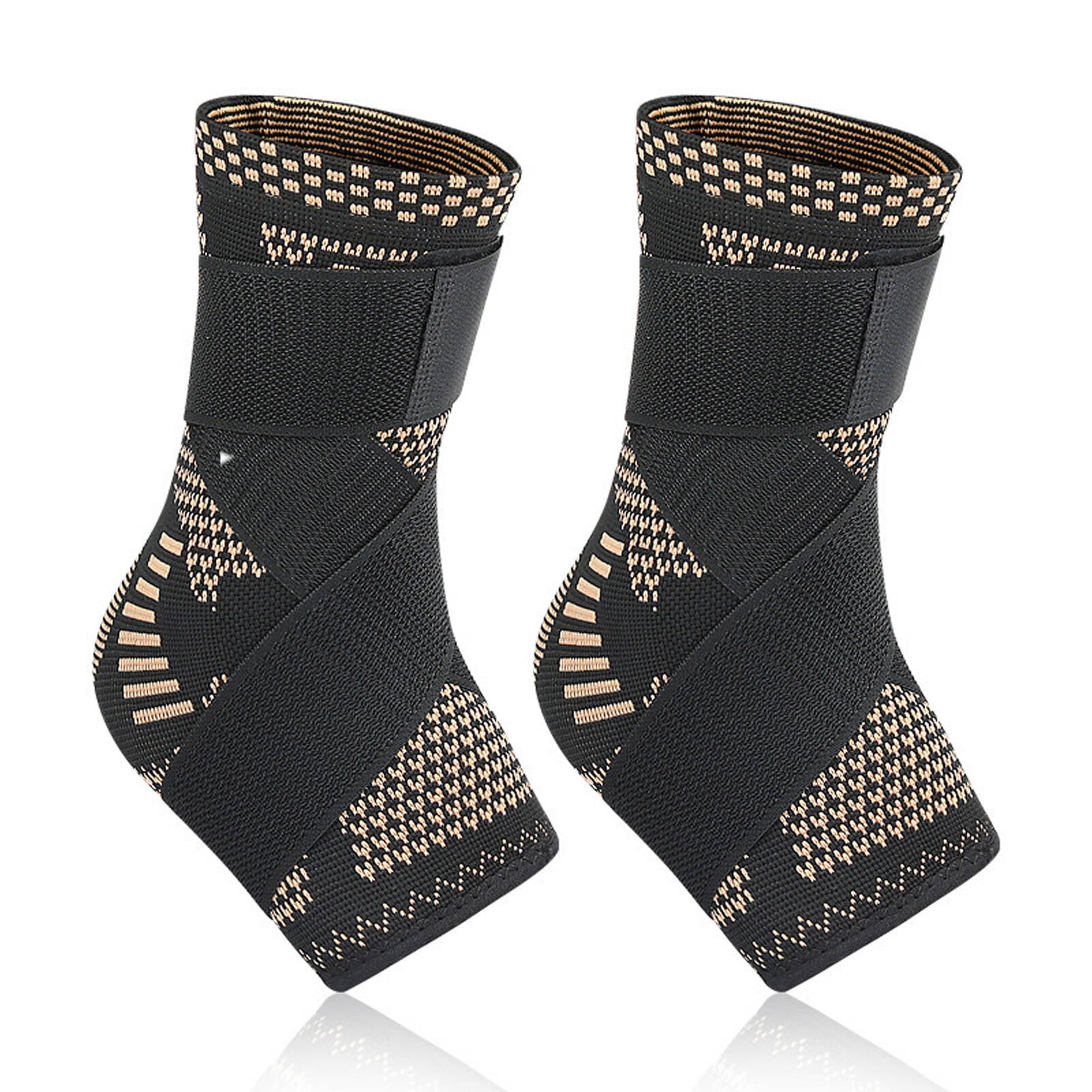BESTSKY 2Pcs Ankle Brace,Adjustable Strap Design Neuropathy Socks,Elastic Nylon Knit Material Superior Breathability Ankle Sleeve,Blue