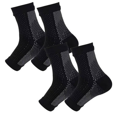 BESTSKY 2Pcs Ankle Brace,Compression Support Neuropathy Socks,Breathable Ankle Sleeve for Recovery,Black,XXL