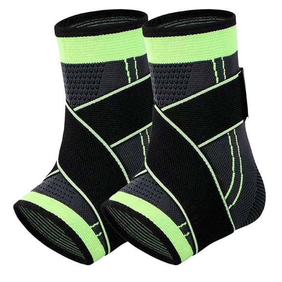 BESTSKY 2Pcs Ankle Brace,Pressure Support Neuropathy Socks,Durable Sports Ankle Sleeve,Green,L