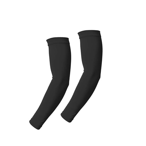 TELOLY 2Pcs UV Block Ice Silk Arm Sleeves,Moisture Wicking for Summer Sports,Black