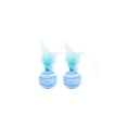 thumbnail image 1 of BESTSKY 2Pcs Cat Ball Toy,Bird-Flight Imitation Cat Enrichment Toys for Indoor Cats,Azure Stripe Gentle Feather Blend Cat Toys Interactive,Color-Mixing1, 1 of 4