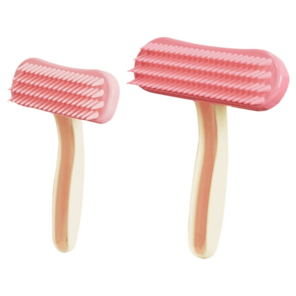BESTSKY 2Pcs Cat Brush, Non-Slip Silicone Handle Dog Brush, Soft Bristles Cat Stuff,Pink