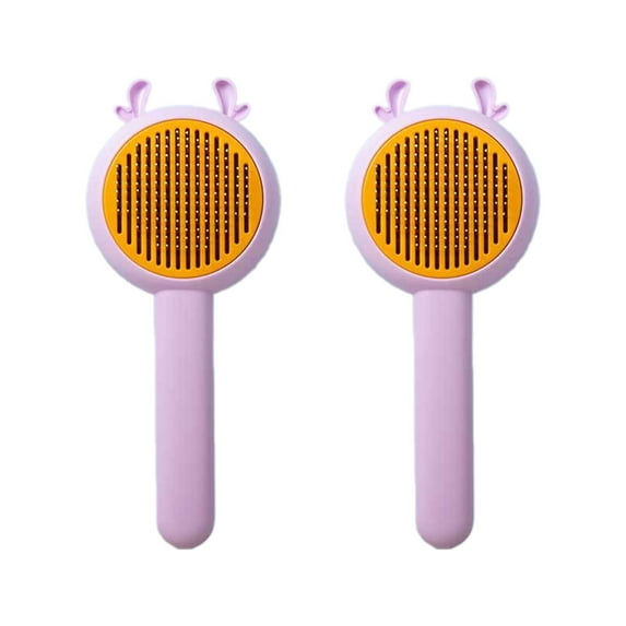 BESTSKY 2Pcs Cat Brush,Tangle and Floating Hair Dual-Effect Design Dog Brush,Comfortable Massage Experience High-Strength Stainless Steel Material Cat Stuff,White&Yellow