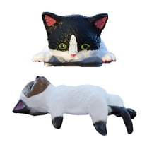 BESTSKY 2Pcs Cat Figurines,Realistic Mini Cat Cat Decor,Exquisite Small Figurine Resin Animals,Style1
