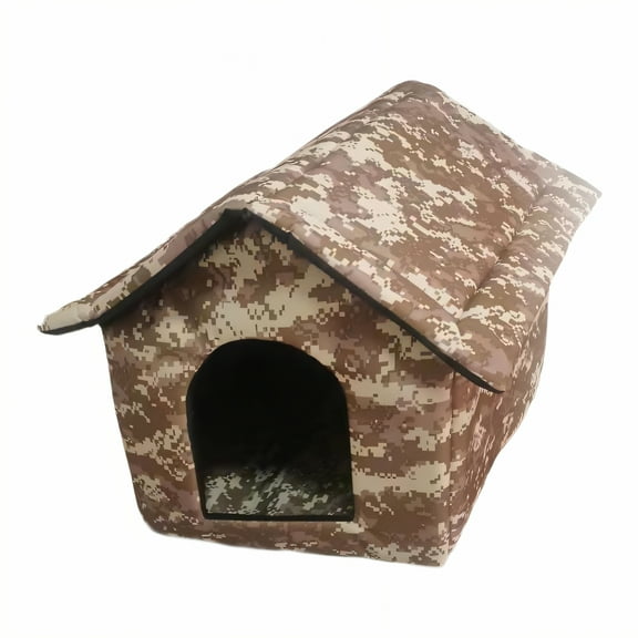 BESTSKY 2Pcs Cat House,House-Shaped Design Cat Houses for Outdoor Cats,Heavy Rain Protection Outdoor Cat House,L