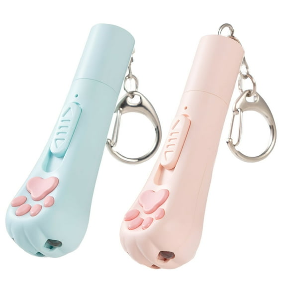 BESTSKY 2Pcs Cat Laser Pointer Toy,Multi-Use Light Function Lazer for Cats,Versatile Cat Training and Detection Laser Light,Blue&Pink,8cm