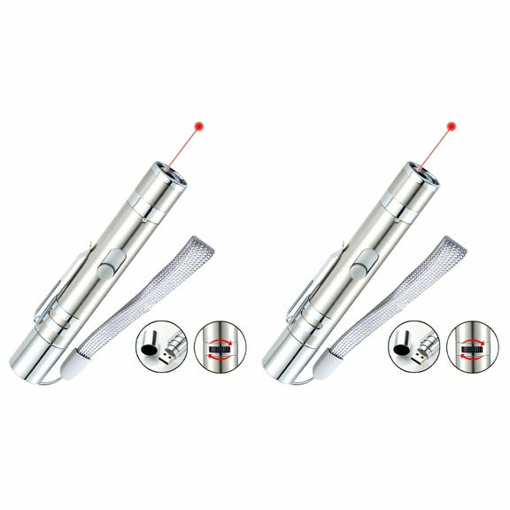 BESTSKY 2Pcs Cat Laser Pointer Toy,Usb Charging Design Laser Light,Long-Lasting Power Cat Laser