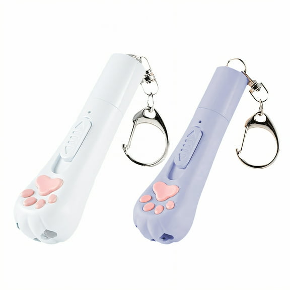 BESTSKY 2Pcs Cat Laser Pointer Toy,Uv and White Light Lazer for Cats,Detect Cat Urine and Light Spaces Laser Pointer Cat Toy,White&Purple,8cm