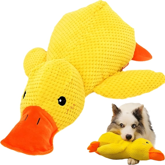 BESTSKY2Pcs Duck Dog Toy, Interactive Squeaky Plush Chew Toy For Small Dogs,9.84Inch Durable For Aggressive Chewers